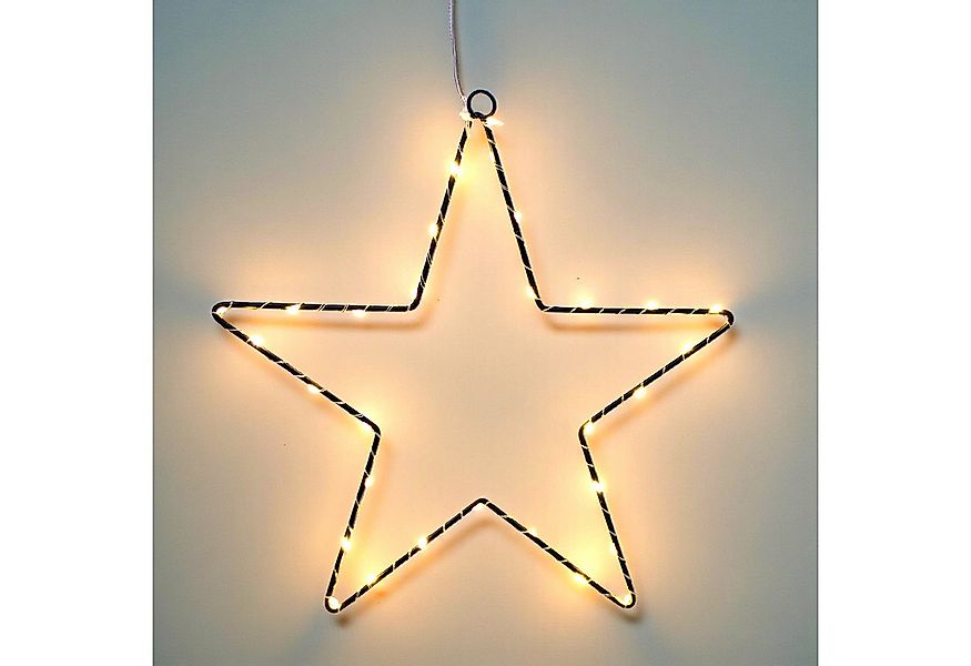 Spetebo LED-Dekofigur Metall Weihnachtsstern Silhouette 30 cm zum Hängen sc günstig online kaufen