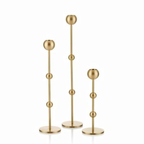 THE MIA Brass Messing Kerzenständer 3tlg. Set gold günstig online kaufen