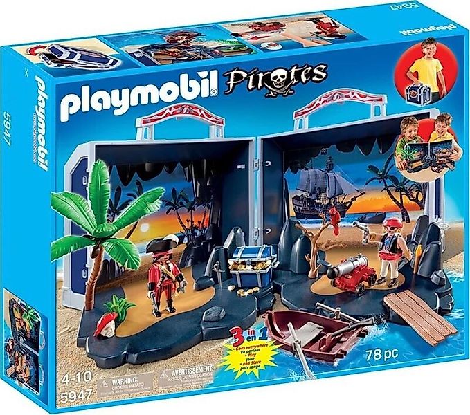 Playmobil® PLAYMOBIL 5947 Piraten Aufklapp-Spiel-Box, Piratenschatzkoffer günstig online kaufen