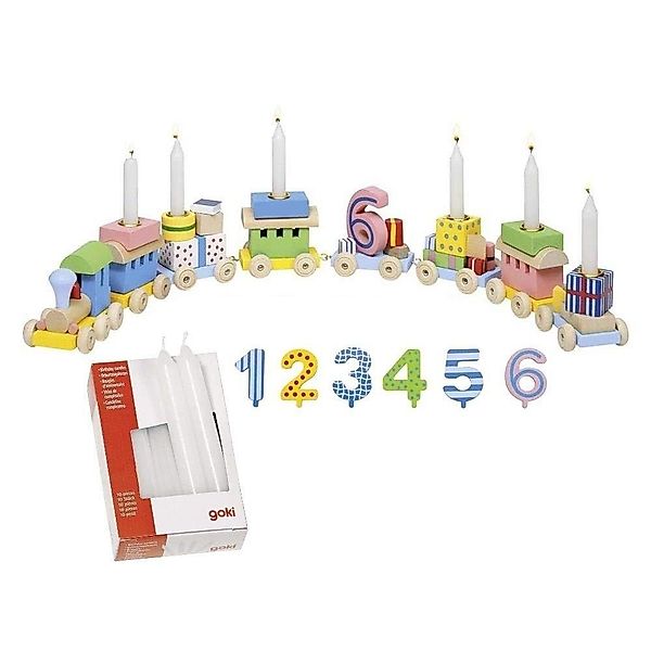 goki Kerzenständer Geburtstagszug mit Kerzen Weiß, günstig online kaufen