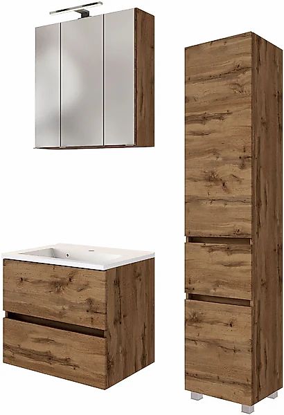 welltime Badmöbel-Set »Welltime Möbel Baabe Waschtisch-Set 3tlg. oder 5tlg. günstig online kaufen