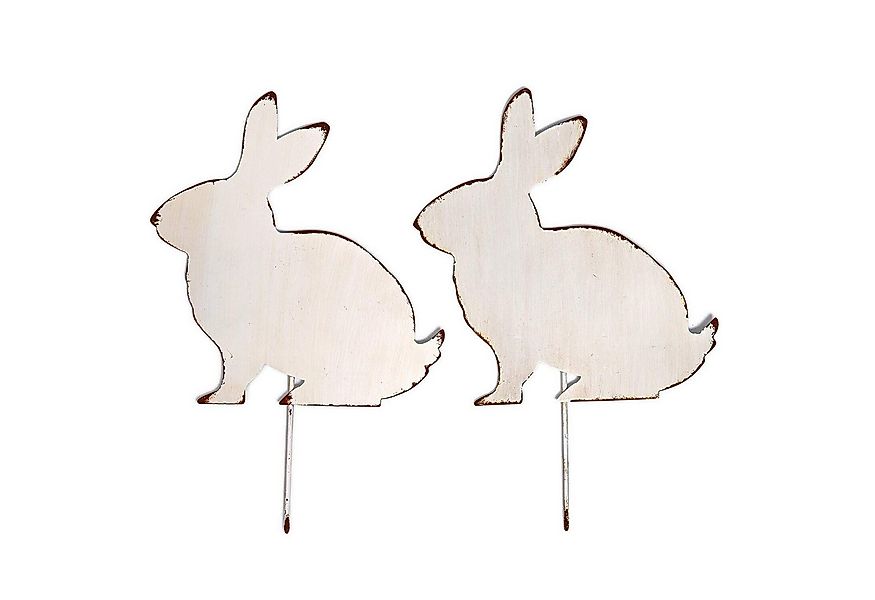 Mirabeau Osterfigur Deko-Hase 2er Set Marty grau günstig online kaufen