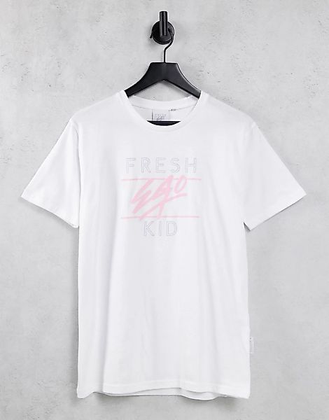 Fresh Ego Kid – T-Shirt in Weiß mit Print vorne günstig online kaufen
