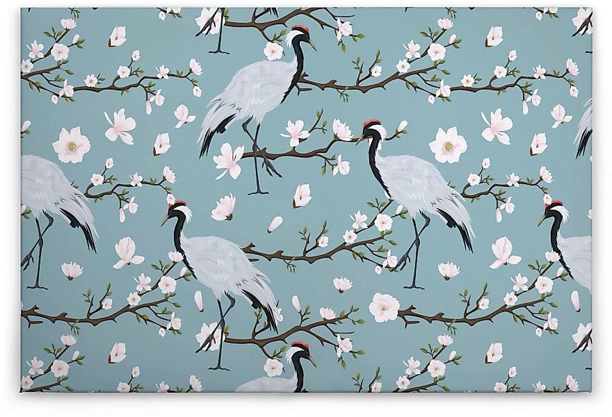A.S. Création Leinwandbild "Japanese Cranes", Blumen, (1 St.) günstig online kaufen