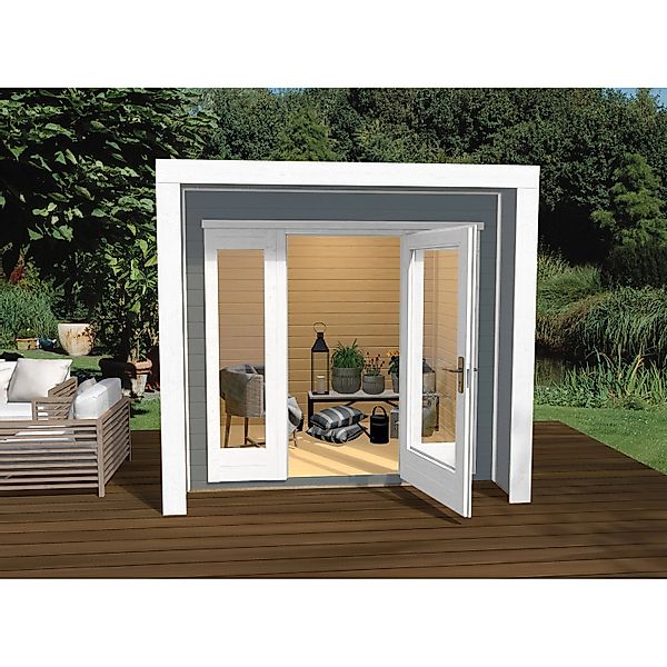 Weka Holz-Gartenhaus Flachdach Lasiert 245 cm x 250 cm günstig online kaufen