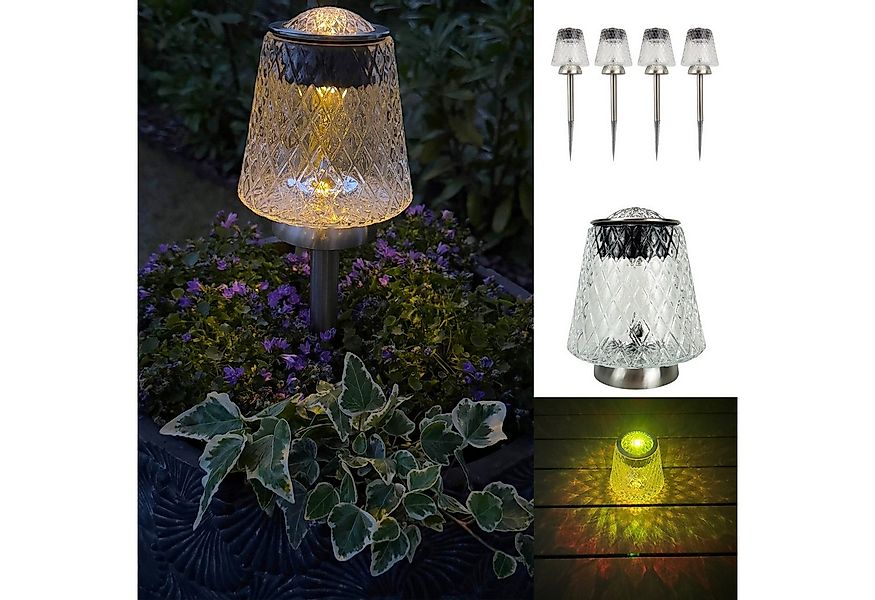 Online-Fuchs LED Solarleuchte - 4er Set Solarleuchten XL für außen - Lampen günstig online kaufen