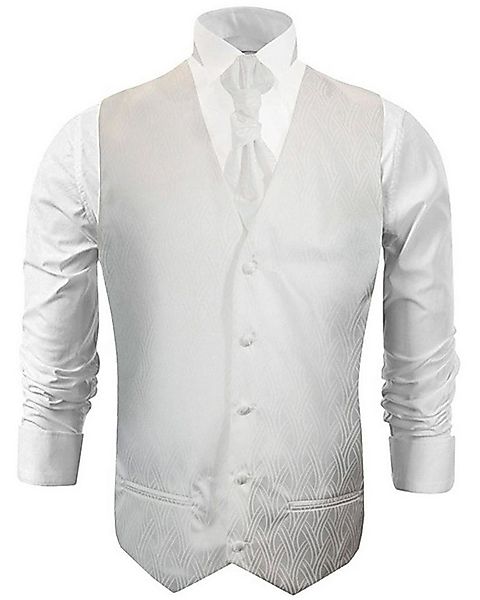 Paul Malone Anzugweste Herren Hochzeitsweste mit Plastron Set 2tlg gestreif günstig online kaufen