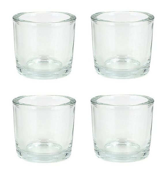 Creativery Teelichthalter, Teelichthalter Glas 6,5x6cm klar transparent 4er günstig online kaufen