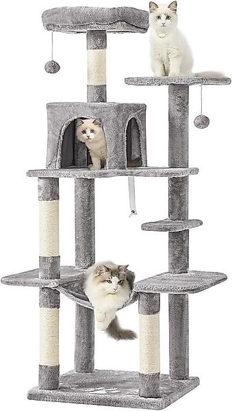 MSMASK Kratzbaum groß, Mehrstöckiger Katzenbaum Stabil, mit Plattformen, Ka günstig online kaufen