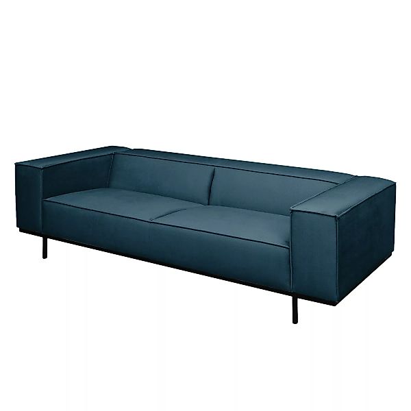 home24 ars manufacti Sofa Kups I 3-Sitzer Marineblau Samt 230x70x95 cm günstig online kaufen