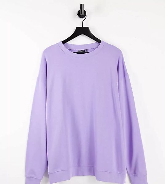 ASOS DESIGN Curve – Oversize-Sweatshirt aus Bio-Baumwolle in Lavendel-Lila günstig online kaufen