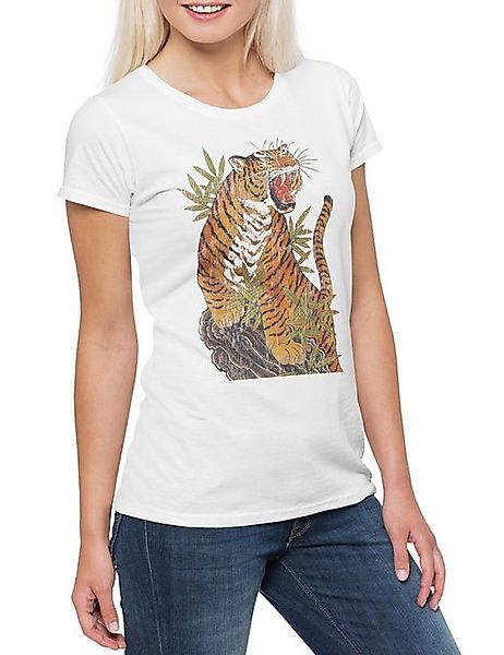 Urban Backwoods Print-Shirt Yak Tiger Damen T-Shirt Samurai Warrior Way Ban günstig online kaufen