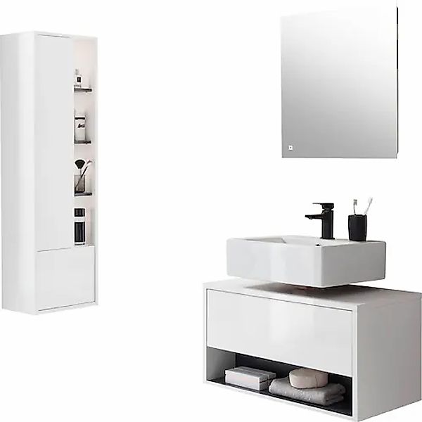 PLACES OF STYLE Badmöbel-Set »Studio Line, Bad im modernen Design, 3-teilig günstig online kaufen