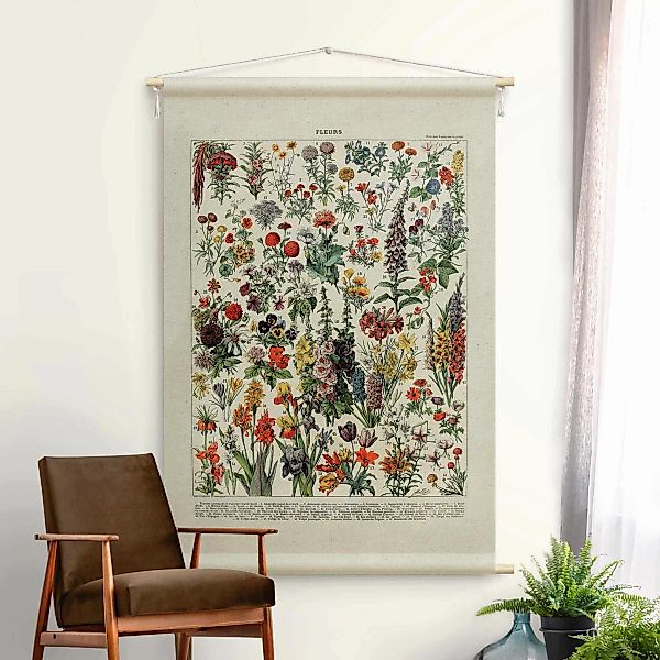 Wandteppich Vintage Lehrtafel Blumen IV günstig online kaufen