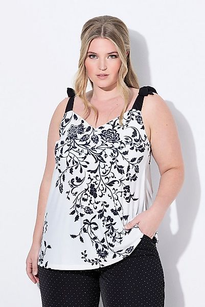 MIAMODA Longtop Top A-Linie Mesh florales Muster Binde-Träger günstig online kaufen