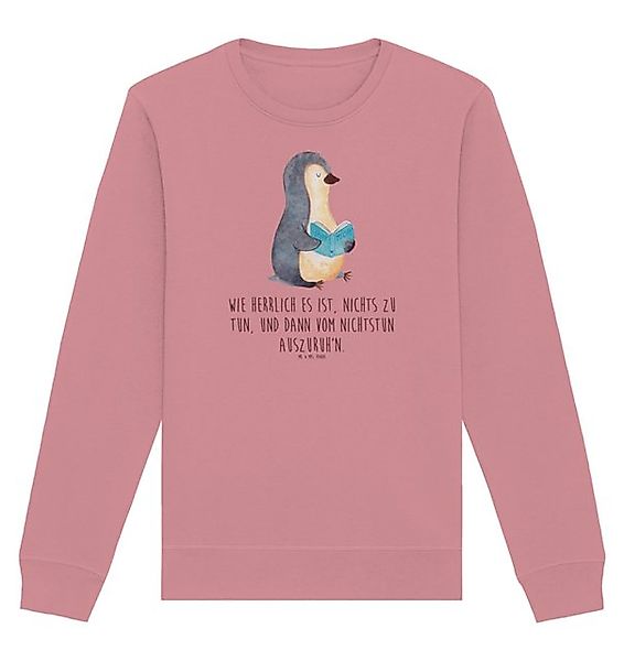 Mr. & Mrs. Panda Longpullover Größe S Pinguin Buch - Canyon Pink - Geschenk günstig online kaufen