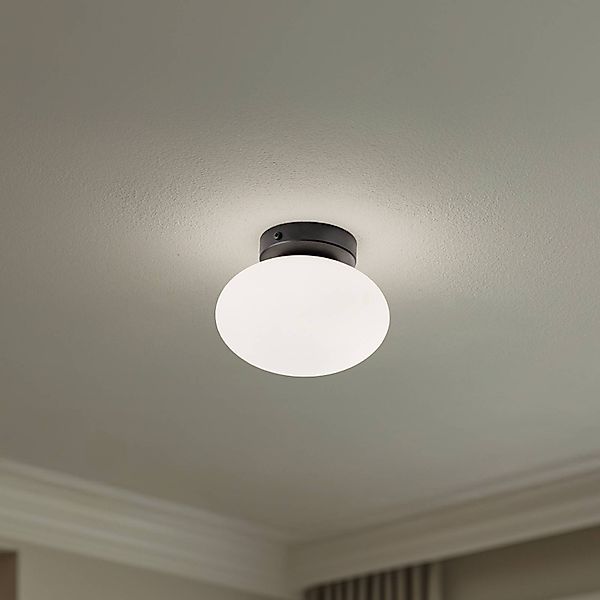 Deckenlampe Ufo, schwarz/weiß, Ø 18 cm, Glas, G9 günstig online kaufen
