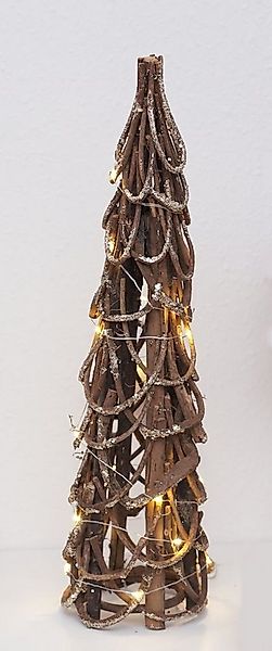 Spetebo Künstlicher Weihnachtsbaum Rattan LED Weihnachtsbaum 50 cm - 20 LED günstig online kaufen