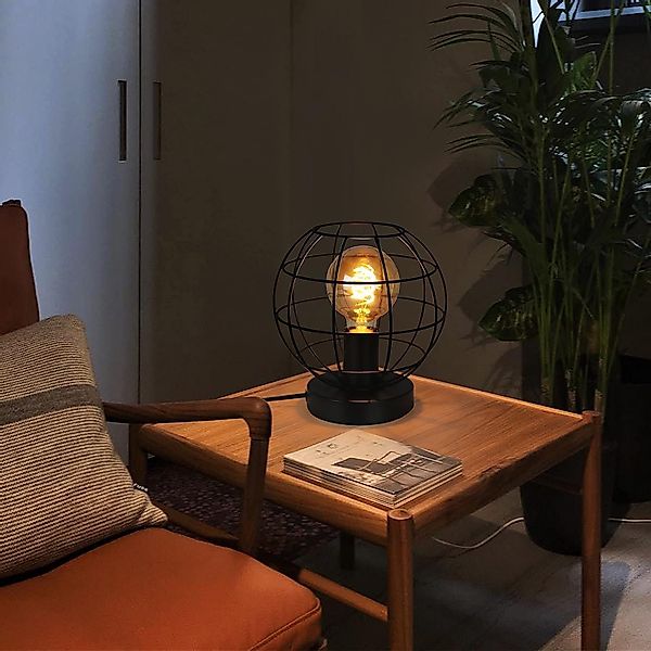 Nettlife Tischleuchte Retro Schwarz Metall Tischlampe günstig online kaufen