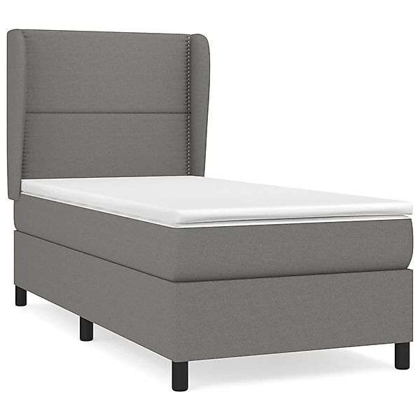 vidaXL Boxspringbett mit Matratze Dunkelgrau 100x200 cm Stoff1400045 günstig online kaufen