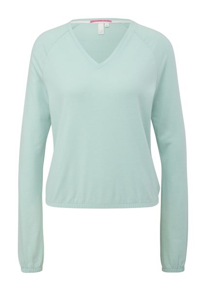 QS Langarmshirt T-Shirt Longsleeve mit V-Ausschnitt günstig online kaufen