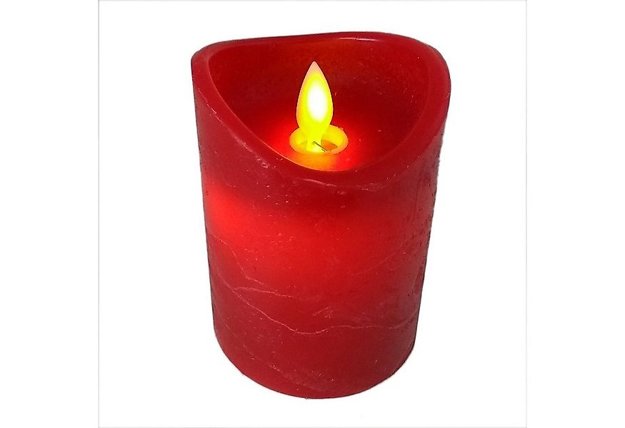 ToCi LED-Kerze 4x LED Echtwachs Kerzen Timer beweglicher Flamme, Rot, Ø7,5x günstig online kaufen