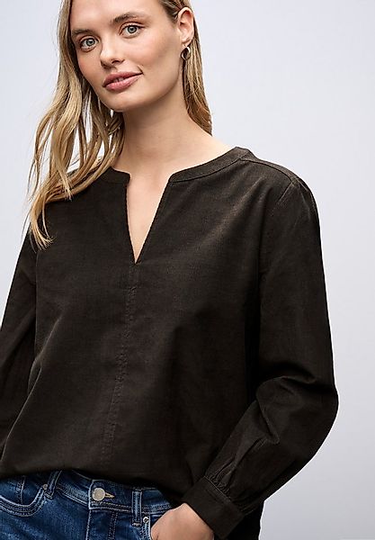 STREET ONE Langarmbluse mit geschlitztem Rundhalsausschnitt günstig online kaufen