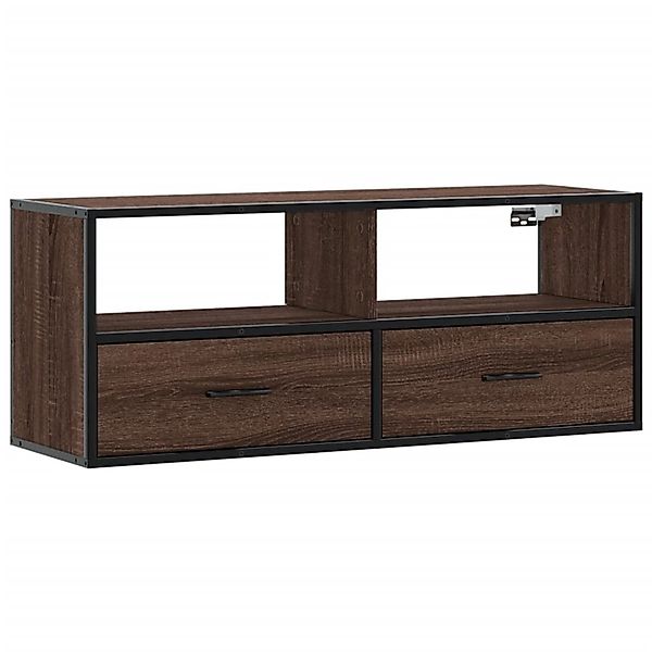 vidaXL TV-Schrank Braun Eiche 100x31x39,5 cm Holzwerkstoff und Metall 84893 günstig online kaufen