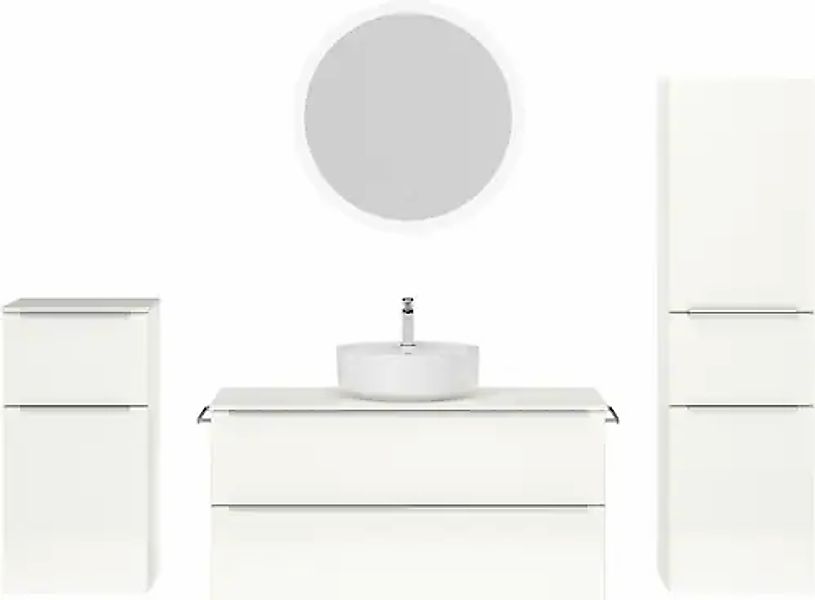nobilia® Badmöbel-Set »Alvene« vormontiert, mit Soft-Close, 4 Stk. tlg. günstig online kaufen