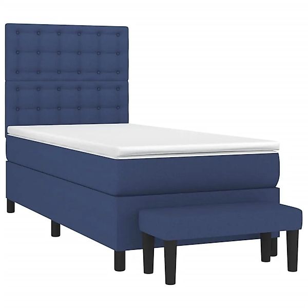 vidaXL Boxspringbett mit Matratze Blau 90x190 cm Stoff 3136883 günstig online kaufen
