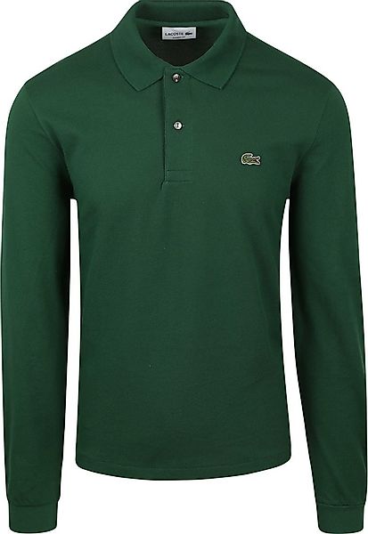 Lacoste Langarm-Poloshirt Grün - Größe L günstig online kaufen