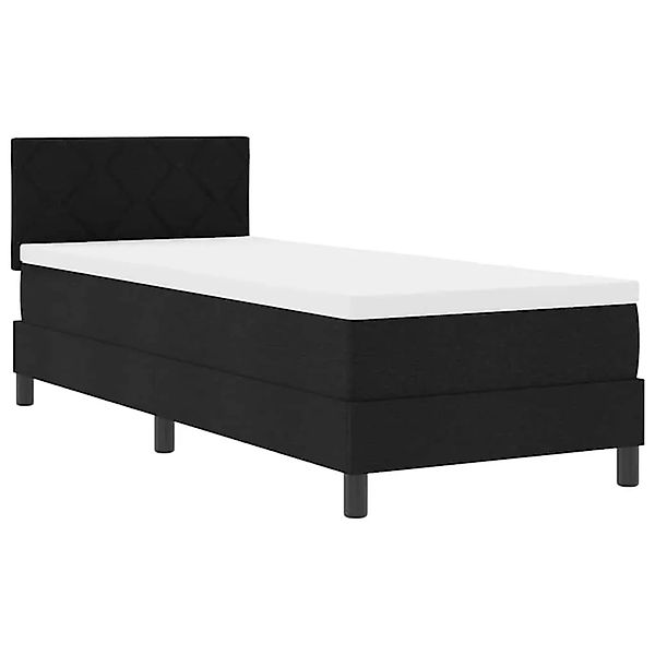 vidaXL Boxspringbett mit Matratze Schwarz 80 x 200 cm Stoff 3342242 günstig online kaufen