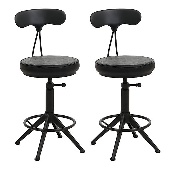 PROREGAL 2er-Set Barhocker Mit Lehne Sitzhöhe 51-73cm Kunstleder Metall Sch günstig online kaufen