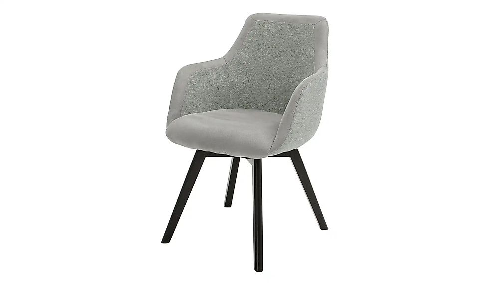 Dine + Mine Armlehnstuhl mit Massivholzgestell Corby ¦ grau ¦ Maße (cm): B: günstig online kaufen