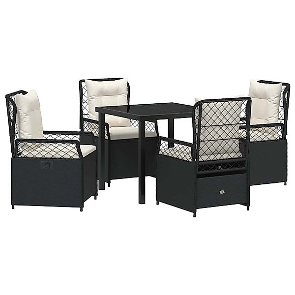 vidaXL Garten Essgruppe 5-Tlg Schwarz Poly Rattan 3380982 günstig online kaufen