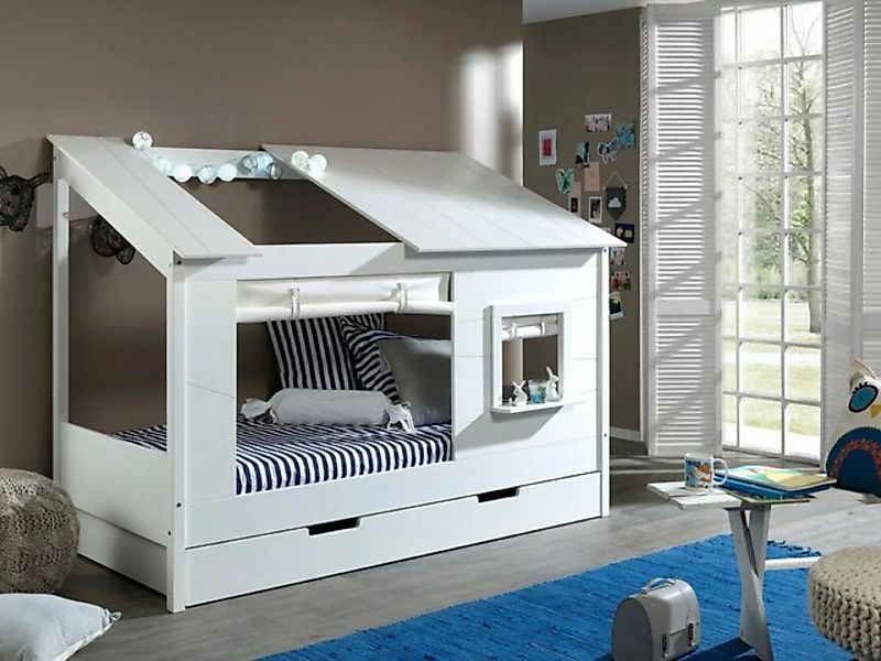 Natur24 Kinderbett Bett Baumhaus Bett 90x200cm Weiß günstig online kaufen