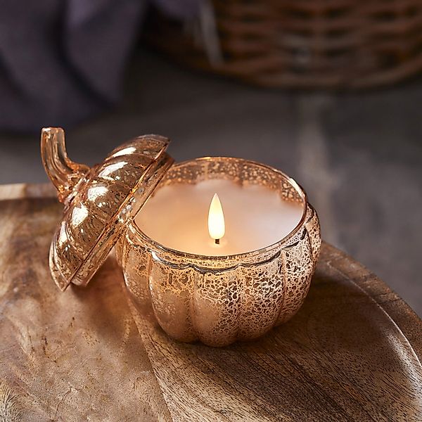 Glas-Kürbis mit TruGlow®-Kerze & Fernbedienungssteuerung günstig online kaufen