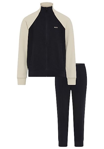 BOSS GREEN Jogginganzug (Set, 2 tlg), Trainingsanzug Stehkragen, kontrastfa günstig online kaufen