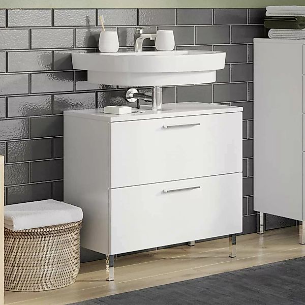Schubladen Waschtischschrank in Weiß 60 cm breit günstig online kaufen