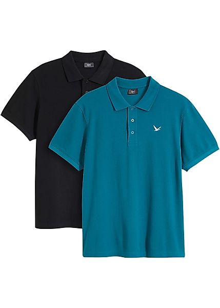 bonprix Poloshirt "Poloshirt (2er Pack) aus reiner Baumwolle" Packung, 2, 2 günstig online kaufen