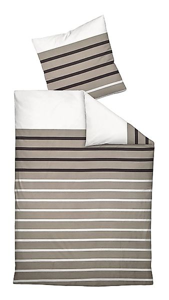 Janine Bettwäsche SINAL, Taupe, Braun, Weiß, günstig online kaufen