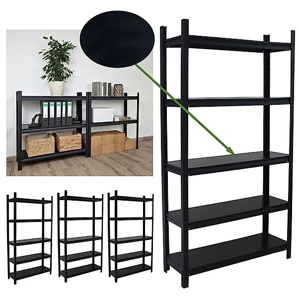 TRUTZHOLM 4x Wohnzimmerregal 180x90x40cm Stahl Traglast 600 kg günstig online kaufen