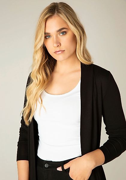 Base Level Strickjacke "BAS-YALA CARDIGAN KURZ", In elastischem Feinstrick günstig online kaufen