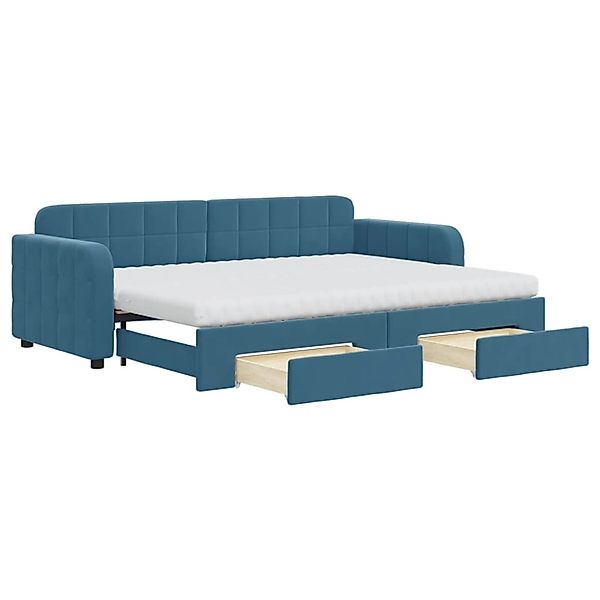 vidaXL Tagesbett Ausziehbar mit Schubladen Blau 80x200 cm Samt1881310 günstig online kaufen