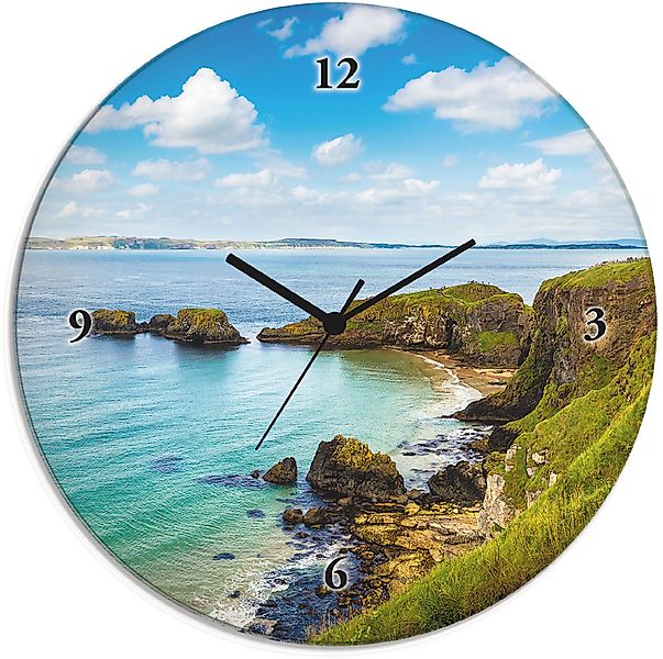 Artland Wanduhr "Glasuhr rund Küstenweg in Carrick-a-Rede", wahlweise mit Q günstig online kaufen