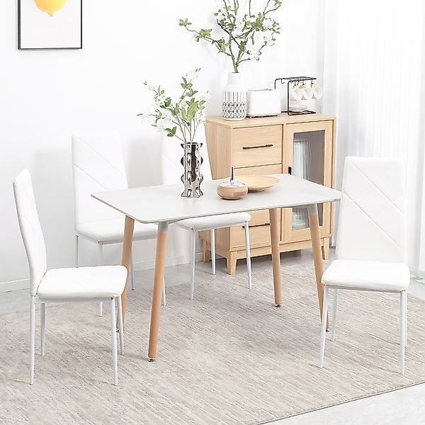 HOMCOM Esszimmerstuhl, 4er-Set Küchenstuhl, Gepolsterte Esszimmerstühle, Es günstig online kaufen
