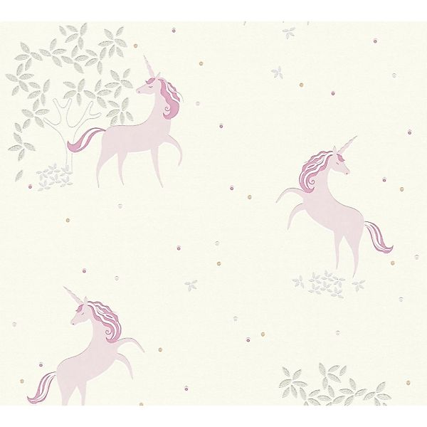 A.S. Création Tapete Einhörner Sandbraun und Violettrosa 53 cm x 10,05 m AS günstig online kaufen