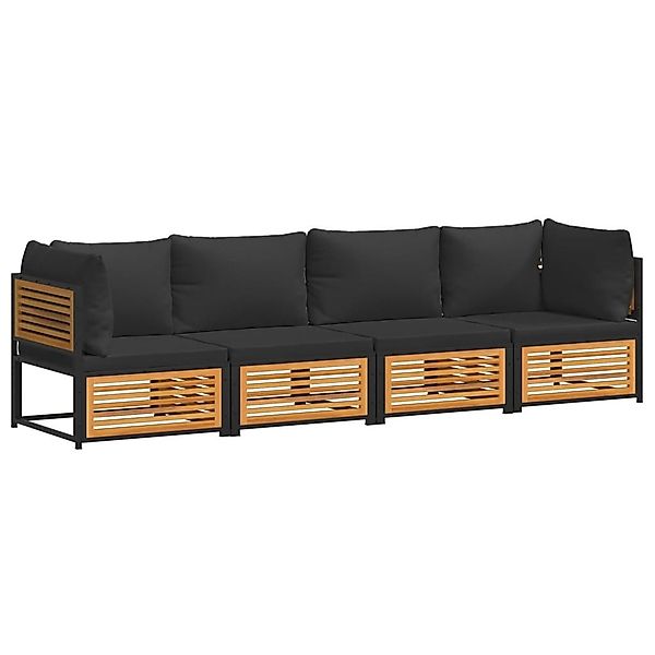 vidaXL Gartenlounge-Set 4-tlg. Garten-Sofagarnitur mit Kissen günstig online kaufen