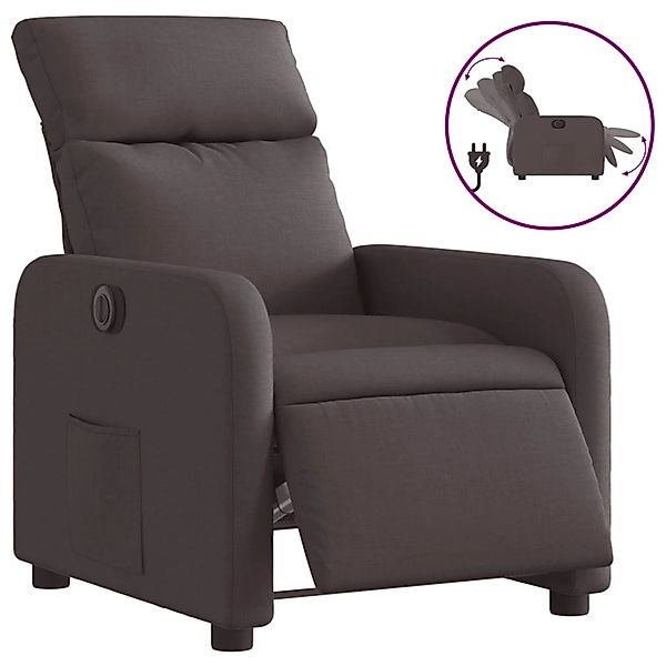 vidaXL Sessel Relaxsessel Elektrisch Dunkelbraun Stoff günstig online kaufen