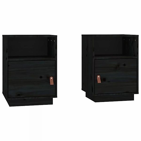 vidaXL Nachttisch Nachttische 2 Stk. Schwarz günstig online kaufen